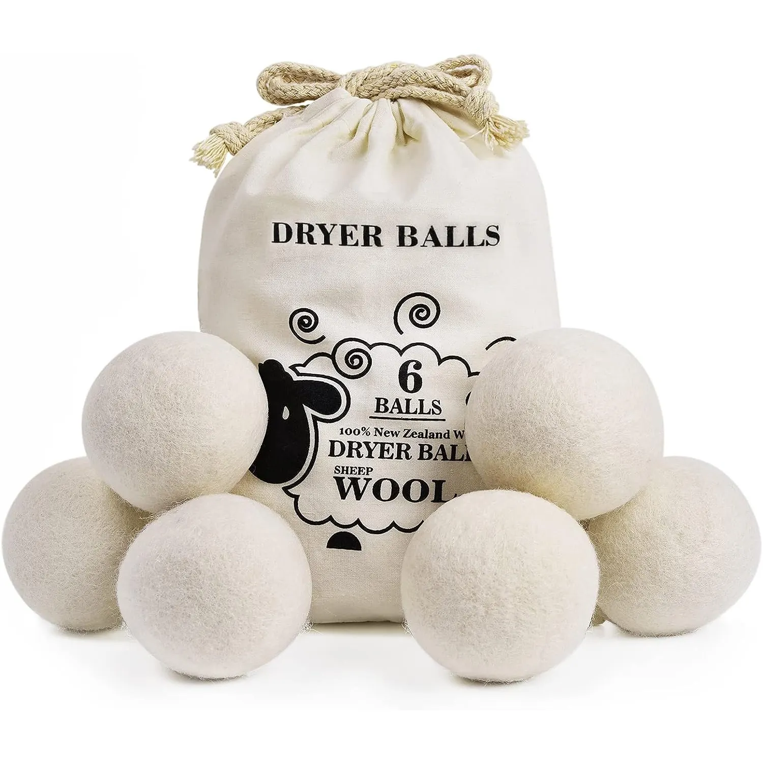 Best Selling Products 2024 New Trending in USA private label Organic Wool Dryer Balls for Laundry Washing Machine FBA DDP SHIP