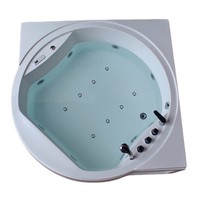 Baignoire autoportante moderne en acrylique, grande, blanche, d'angle, spa, hydromassage, 16 jets, capacité 2 personnes, forme ovale, garantie 5 ans