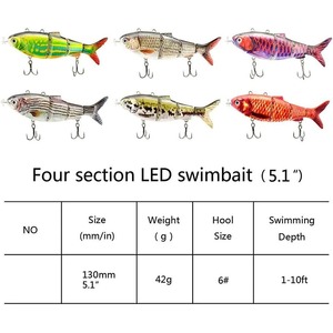 Leurre de pêche électrique rechargeable, charge USB, nage automatique, leurre articulé multi-sections, appât dur en ABS avec hélice - Product Image 5