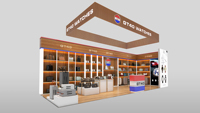 Stand d'exposition Tanfu 6mx6m avec étagères, présentoir pour sacs à main, en aluminium et tissu, montage facile, couleur personnalisée, modèle TF215022