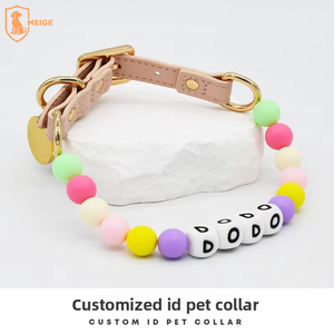 Collare <span class=keywords><strong>per</strong></span> <span class=keywords><strong>Cani</strong></span> Personalizzato Fai-da-Te - Morbido, Comodo e Regolabile in Plastica e Pelle <span class=keywords><strong>con</strong></span> Perline, Design <span class=keywords><strong>con</strong></span> Lettere Personalizzate <span class=keywords><strong>per</strong></span> Feste - Product Image 1
