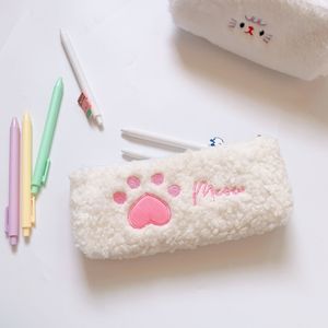 Multifunzione cute student kawaii anime cartoon big capacity school kids peluche cat paw pencil case - Product Image 6
