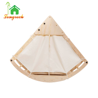 Ensemble de triangle en bois avec toboggan grimpeur et bascule bébé balançoire chaise enfant en bas âge chaise berçante pour structures de jeu intérieures