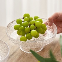Vente en gros de collations japonaises martelées pour le salon Bol en verre à dessert glacé aux fruits et à salade de bonne qualité pour la nourriture
