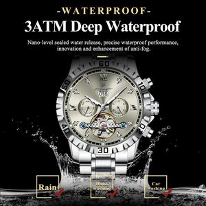 นาฬิกา POEDAGAR 1418 ระบบตูร์บิญอง เข็มเรืองแสง ตัวเรือนสแตนเลส สายหนัง เครื่องจักรกลอัตโนมัติ แสดงวันที่ หน้าปัดคริสตัลแซฟไฟร์ - Product Image 2