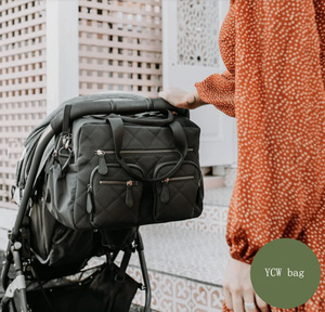 Custom Wholesale Luxury Multifunction Maternity Girls Boys Large Capacity Travel <strong>Nappy</strong> Caddy <strong>Bags</strong> <strong>Black</strong> Quilt Baby Diaper <strong>Bag</strong> - Product Image 2
