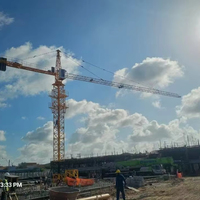 HAISHAN 8T 65M Grue à tour de construction avec télécommande sans fil, interrupteur de fin de course de cabine, pièces de rechange, système de caméra, moteur
