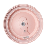 Gobelet en bambou rose de 15 oz, tasse à café classique anti-fuite en PC pour thé, café, boissons à emporter, réutilisable, cadeau, avec couvercle en plastique