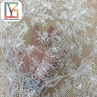 Tissu en dentelle Chantilly de haute qualité, tissu en dentelle perlée pour robe de mariée, tissu en dentelle à sequins, tissu en dentelle florale, tissu en dentelle perlée pour robe de bal