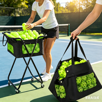 Caddie léger et portable pour balles de pickleball et de tennis pour adultes - Contient 140 balles de pickleball ou 175 balles de tennis