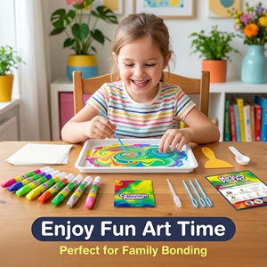 Kit de Pintura para Marbellado Todo en Uno, Set de Pintura para Marbellado con Agua para Niños, Regalo Creativo de Arte y Manualidades para Niñas y Niños OEM y ODM - Product Image 3