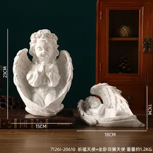 エレガントな樹脂上昇する天使の彫刻天使の美しさの像家の装飾樹脂サプライヤー