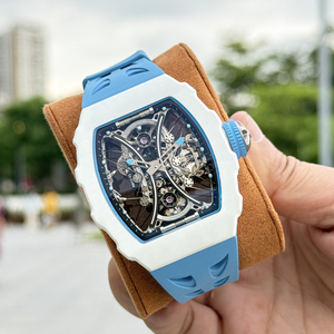 Montre mécanique squelette de luxe pour hommes Cadran automatique transparent Boîtier en acier inoxydable sport Bracelet en caoutchouc - Product Image 6