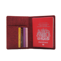 Portefeuille porte-cartes de taille standard avec logo personnalisé, vente en gros, promotion, protection RFID, housse de passeport en coton pour voyage