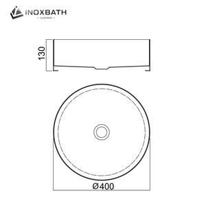 Lavabo de salle de bain rond moderne <span class=keywords><strong>en</strong></span> acier inoxydable 304 avec finition brossée pour hôtels et salles d'eau, avec drain inclus - Product Image 5