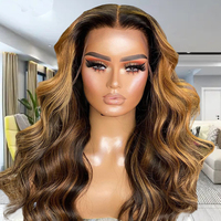 Wig Renda Depan Rambut Manusia Gelombang Tubuh Murah Wig Frontal Renda Hd Vendor Wig Rambut Manusia Renda Penuh untuk Vendor WANITA HITAM
