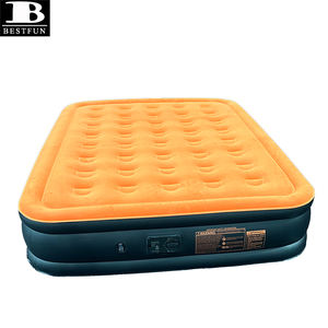 ที่นอนเป่าลมขนาดควีนไซส์สีส้มความสูงยกระดับพร้อมปั๊มไฟฟ้าในตัวสำหรับการนอนหลับที่สะดวกสบาย - Product Image 6