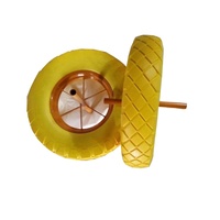 Roda Qingdao Factory 4.80/4.00-8, As Roda Solid atau Hollow, Tugas Berat, 16 Inci, Anti Bocor, Busa PU, untuk Gerobak Dorong
