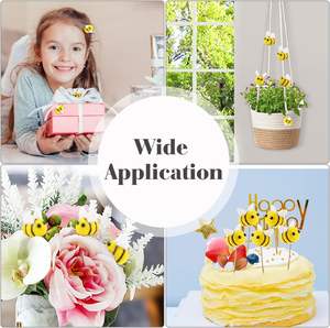 Ornamenti decorazioni per la casa lana gialla bumble bambini feltro di lana forma artigianale ciondolo orecchio fai da te tornante feltro palla ape - Product Image 2