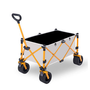 Nouvelle conception de chariot de camping pliable à 4 roues détachable, avec couleur personnalisable, OEM, chariot de pique-nique, de jardin, de plage pour l'extérieur - Product Image 1