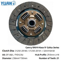 Disco de Embrague DT-068 TYD123U de 236 mm, Placa de Fricción 31250-20140 31250-20141 324 0164 60 para Camry, Hiace, RAV4, Celica