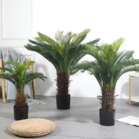 SAISON Réel À la Recherche En Plastique Bonsaï Arbre Artificiel Palmier Intérieur Extérieur Décoration Faux Plante En Pot