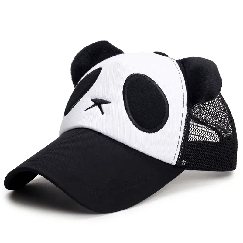 New Design Wholesale Panda Shape Trucker Cap Cute Cartoon Sports Caps Custom Animal Trucker Cap
