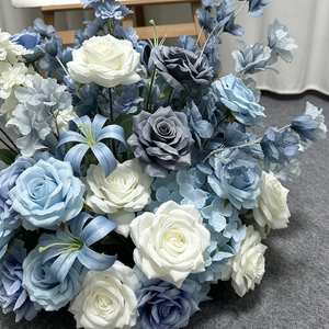 Arreglo de Flores Artificiales Promise, Flores de Seda Mixtas en Azul y Blanco, Decoración de Boda, Estilo Clásico, Hecho a Mano, Alta Simulación - Product Image 2