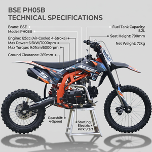 Motocicleta Todoterreno de Gasolina de 125cc y 4 Tiempos, BSE 100km/h, Mini Motocicleta de <span class=keywords><strong>Enduro</strong></span> para Adultos y Niños - Product Image 3