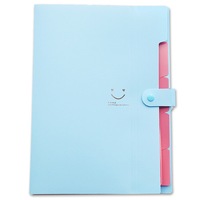 Porte-documents A4 créatif multicouche en plastique, pochette de classement en PP, organiseur accordéon multi-pages à motif Smiley pour le rangement des papiers de test