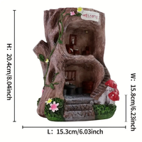 Statue de maisonnette de fée ou de gnome en résine, faite à la main, pour décoration de jardin et extérieur, sculpture pour patio, pelouse et jardin, cadeau pour la maison