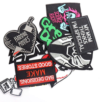 Patch brodé tissé personnalisé avec logo, thermocollant ou à coudre, pour vêtements, jeans et chapeaux