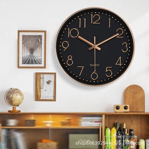 Reloj de pared silencioso de cuarzo de 14 pulgadas (35 cm) de diseño moderno y simple, de plástico y vidrio, para sala de estar. - Product Image 2