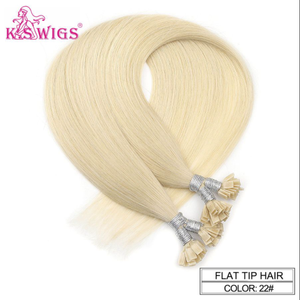 ผมต่อแบบปลายแบน KSWIGS สี 22 ผมแท้ 100% ไม่พันกัน ทนทาน สำหรับช่างทำผมในร้านเสริมสวย - Product Image 1