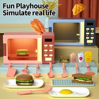 Ensemble de cuisine de jeu d'imitation populaire pour filles et enfants, 23 pièces, mini-appareils électroménagers et ustensiles de cuisine en plastique, jouet alimentaire