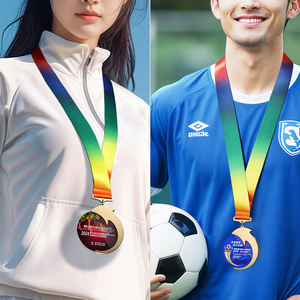 ميدالية كريستال مخصصة للميدالية الزجاجية ميدالية كاراتيه رياضية معدنية بحبل ملون وكأس معدني نحت مطبوع فوق بالأشعة فوق بنفث - Product Image 6