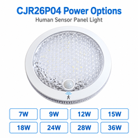 Plafonnier LED rond avec capteur de mouvement PIR, plusieurs options d'alimentation, marche/arrêt automatique pour couloir, hall d'entrée, éclairage domestique