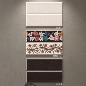 Carreaux de parquet en bois poli miroir brillant 300x450mm Beige Marron Jaune Gris Carreaux de sol en porcelaine effet bois - Product Image 3