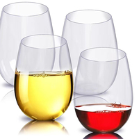 Tasse à dessert en plastique ronde jetable de 9.5oz pour pouding et mousse, verres à vin en plastique PET transparents tasses à jus largement utilisées