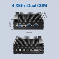 N100 Mini PC industrial GPIO Wifi 4G 4 Ethernet 6 USB 2 COM 2 ranuras PCI/PCIE DDR4 RAM Procesador Intel Compatible con enchufes AU/US/EU