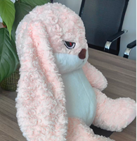 Jouets en peluche lapin en colère en fourrure douce écologique personnalisés, animaux de la ferme, jouets pour enfants, poupées mignonnes et amusantes à vendre