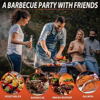 Ensemble d'outils de barbecue Smash Burger ensemble métal grand Smash Burger gril spatule grattoir PP poignée accessoires de Camping pour la cuisine en plein air