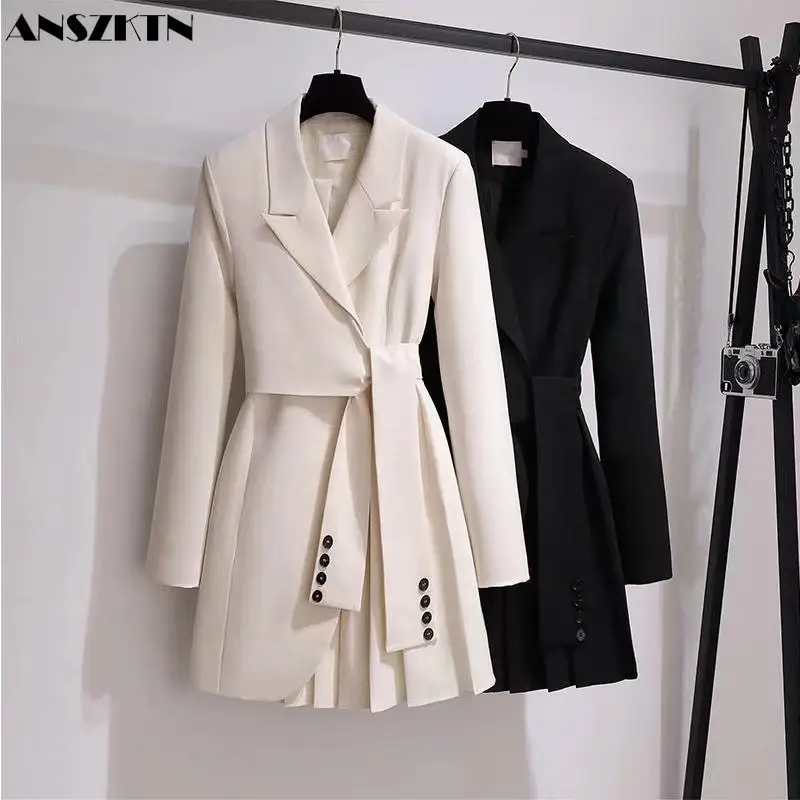ANSZKTN Fashion Design Formal Business office Dress Sense Casual With Belt Elegant Plus Size Women Blazer