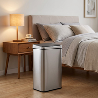 Poubelle à capteur sans contact de 13 gallons avec seau amovible pour chambre à coucher, haute sensibilité