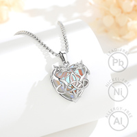 Merryshine Collier Pendentif Dragon Celtique en Laiton avec Améthyste Naturelle et Pierre de Lune, Pierre de Guérison