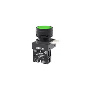 promotion CE waterproof ip65 self-locking 1NO green head plastic push switch 22mm buttons