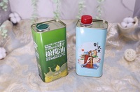 Boîte en fer blanc rectangulaire 1L pour huile d'olive, conception personnalisée, couvercle hermétique pour emballage alimentaire (chocolat et lait)