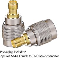 Adaptador Coaxial RF SMA-TNC, Conector SMA Macho a TNC Hembra para Conversión de Antena Aérea 3G 4G LTE, Impedancia de 50/75 ohmios, 5000 Ciclos