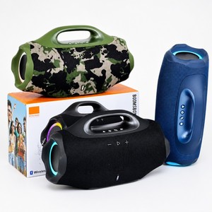 ลำโพงบลูทูธไร้สาย Super Boombox 4 LED พกพา พร้อมไฟ RGB กันน้ำ มีหูหิ้ว รุ่น Boombox4 LED สำหรับใช้ในบ้าน ของขวัญ งานปาร์ตี้ ฟังวิทยุ FM - Product Image 5