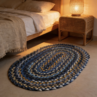 Tapis en coton tissé à la main indien pour salon, chambre à coucher, chevet, maison, maison d'hôtes, jeté décoratif, lavable en machine, personnalisable